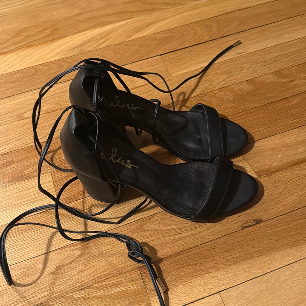 Black straps 2” heels